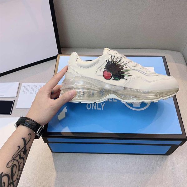 

designer men women shoes rhython shoes casual shoes sneaker thick soled mens women cartoon letters thick soleg family beige camel outdoor do, Black