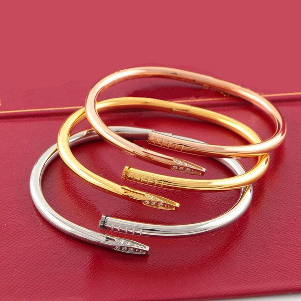 

ca nail bracelet designer bracelets for women luxury men bangle fashion bracelet titanium steel couples bracelet valentine designer jewelry, Black