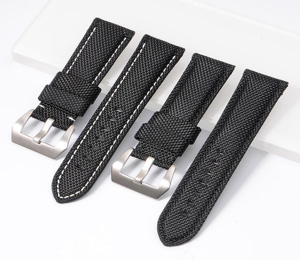 

22mm 24mm 26mm nylon fabric blue black canvas watchbands for pamerai watch strap band men039s wrist watch bracelet3280171, Black;brown