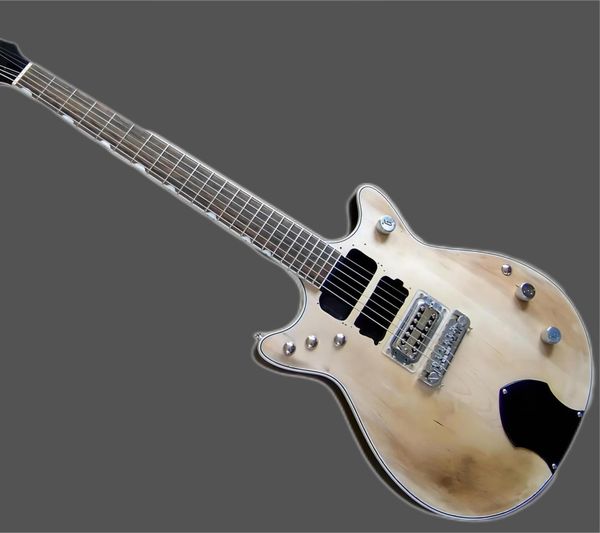 

custom malcolm young the beast double jet relic natural electric guitar wrap-around bridge, grover tuners, bishop pickguard258