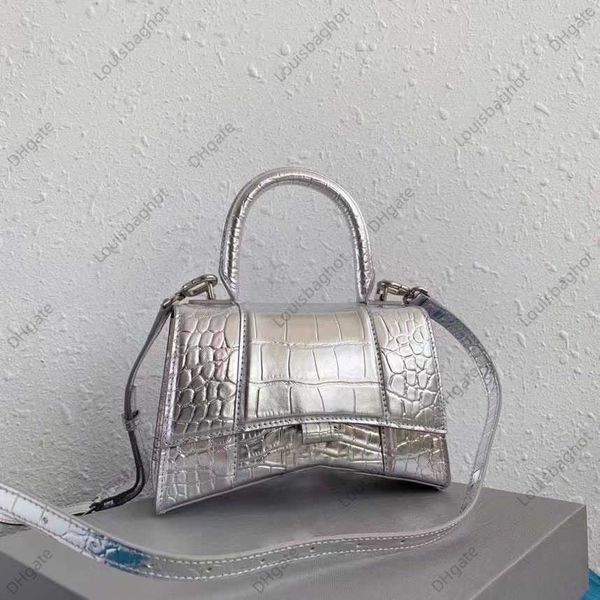 

hourglass shoulder bag bag black crocodile embossed small crossbody bag fashion personality half moon handbag clutch bag
