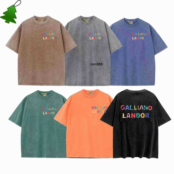 

american fashion galleryes painted letter printing washed old couple cotton short sleeves, White;black
