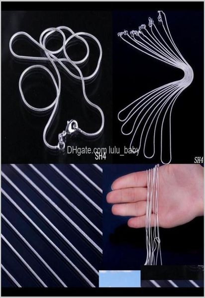 

plated solid 925 sterling silver jewelry necklace chain with lobster clasp fit charm pendants wholesale ship 5e2wb chains qfwug6715771
