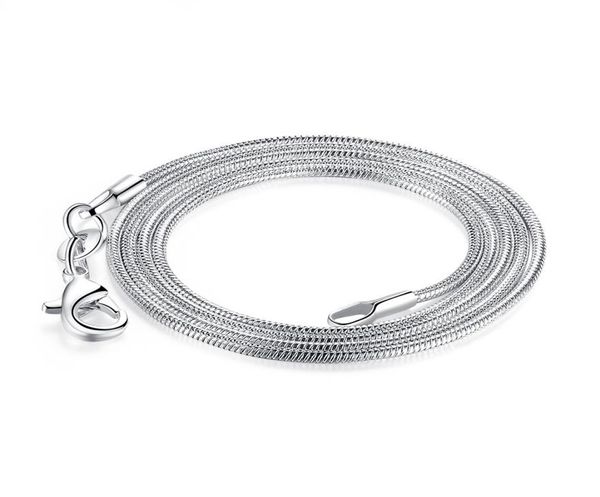 

big promotion 1mm 925 silver chain necklace with lobster clasps jewelry chains for pendant diy 16inch to 24 inch 100pcs/lot9018152