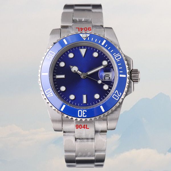 

blue watch mens mechanical ceramic luxury watches automatic 40mm stainless steel sliding buckle sapphire super luminous montre de luxe desig, Slivery;brown