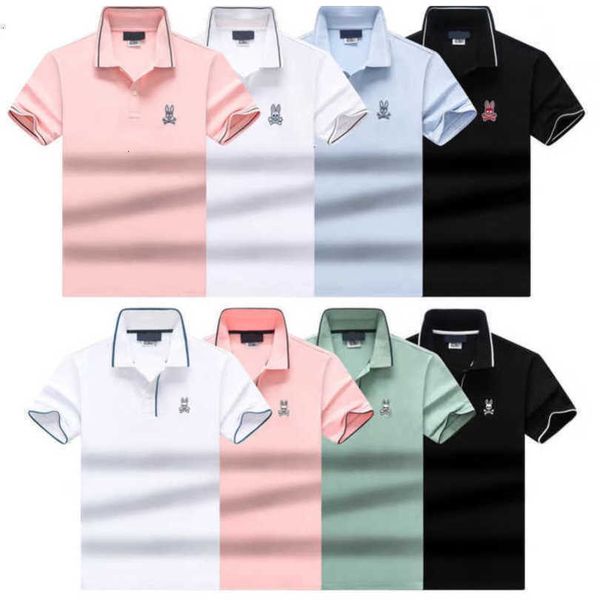 

23new mens polo psychos shirts bunnys tees tshirts skull rabbit designer polos t-shirt summer fashion breathable short sleeve casual h463, White;black