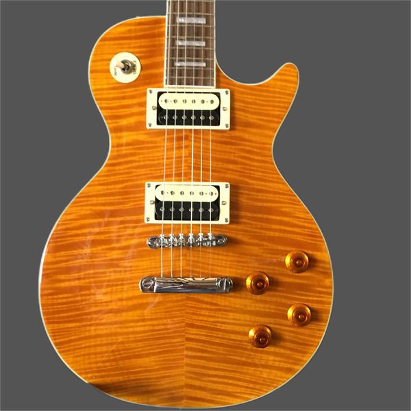 

electric guitar with flame beige pickup, support for customization
