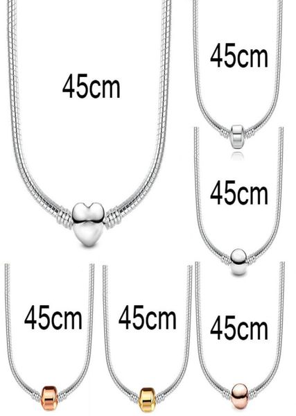 

fashion chain necklace choker for european clasp charm bead bangle bracelets designer 45cm3066261, Golden;silver
