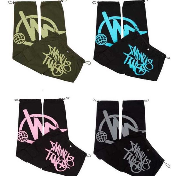 

minus two cargos cargo pants multi-color printed trend casual high street shorts sweatwear loose hip hop 2023 brand new trousers mens womens, Black