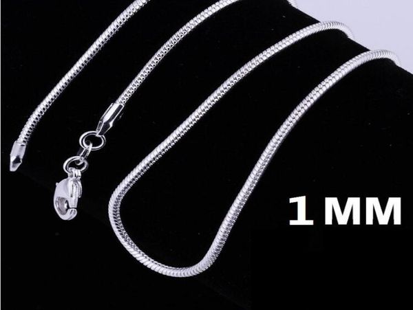 

big promotions 100 pcs 925 sterling silver smooth chain necklace lobster clasps chain jewelry size 1mm 16inch --- 24inch6629294
