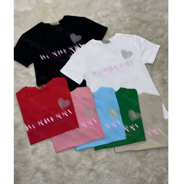 

23ss womens designer clothing tee womens t-shirt round neck pure cotton love stick drill letter logo printing short sleeve t-shirt 9 colors, White