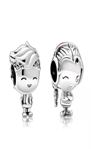 

new charm boy and girl beads silver charm beads fit for diy bracelet bead for bangle chain diy jewelry accessories3726242, Black