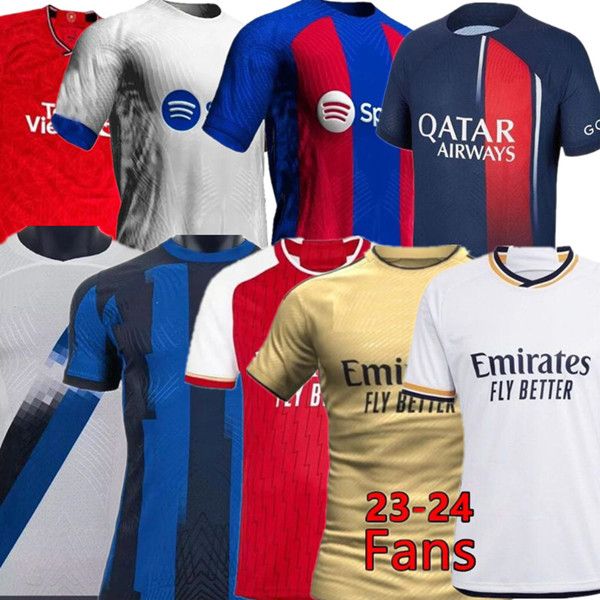 

2023 2024 barcelona mbappe barella sreal psgs madrids soccer jerseys 23 aka fan version men football, Black;yellow