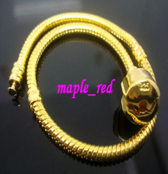 

wholesale in bulk low price 10pcs/lot copper gold stamp 925 chain bracelets fit european charm beads 16cm to 23cm9040217, Black