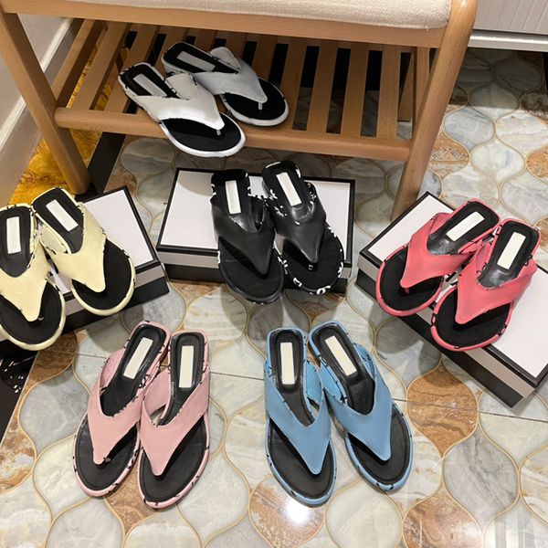 

designer sandal womens slipper flip flop fashion slider 3d printing technology of hybrid sheepskin designer slippers platform heel woman san, Black