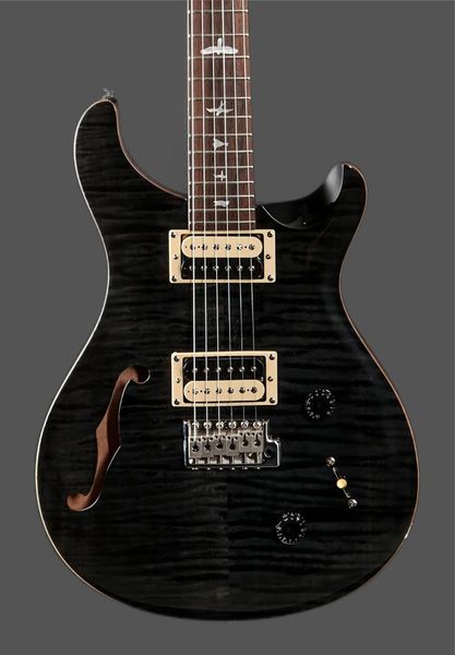 

prs se custom 22 semihollow gray black 6 strings electric guitar made in china with