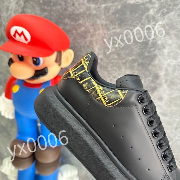 

2023 new luxury casual shoes small white shoes lovers' letters flat bottom lace up board shoe men's and women's sports low s, Black
