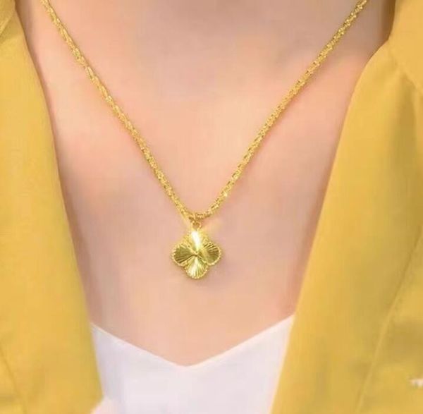 

designer necklace jewelry 4 leaf clover pendant necklaces bracelet stud earring gold silver mother of pearl green flower necklace link chain