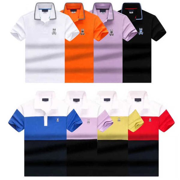 

men t-shirts psychos polo bunnys tees casual summer slim skull rabbit print short sailor neck t-shirt fashion streetwear b5ml, White;black