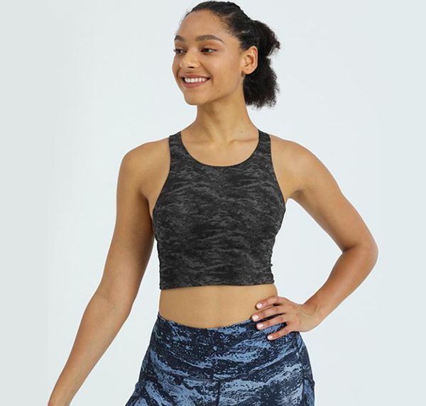 

yoga sports underwear with chest pad without steel ring high elasticity skin-friendly breathable bra fitness outdoor running vest6383006