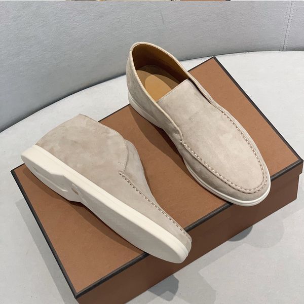 

luxury winter walk loafers for women 2023 original quality classic suede leather designer casual loafers brand shoes for men, Black