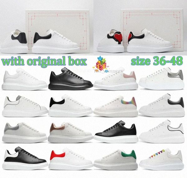 

with box alexander''mqueen oversized sneaker designer shoes triple white black suede beige pink purple yellow sliver glitter multi