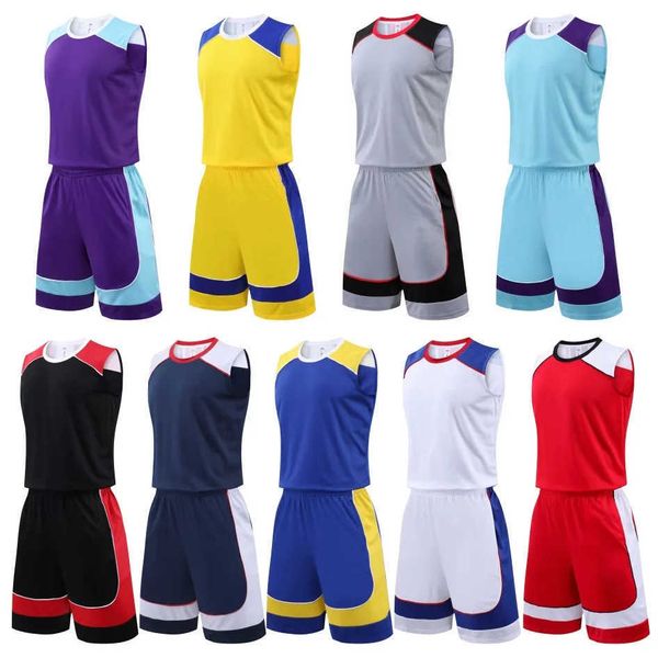 

children's basketball uniform summer training camp ball uniform training team uniform student running fitness team uniform print number, Black;red