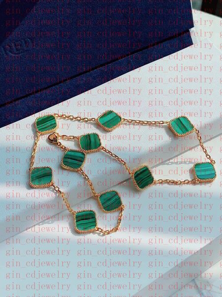 

2023 advanced simple clover necklace designer jewelry set pendant necklace bracelet stud earrings gold silver nacre green flower necklace