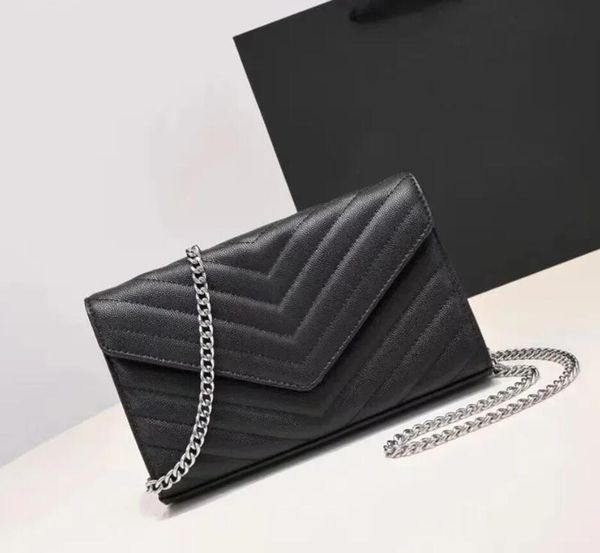 

fashion handbags shoulder luxurys designer bags metal chain gold silver women handbag genuine leather bag flip cover diagonal messenger purs