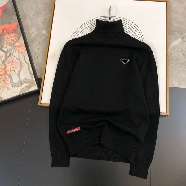

2023 mens sweaters designer man jumper high neck lapel wool hoodie pullover turtleneck sweatshirts knits man sweater, White;black
