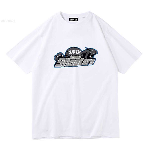 

men's t-shirts 2023 fashion trapstar design letter print cotton short sleeve t-shirt grey men's and women's backing s-3xl, White;black