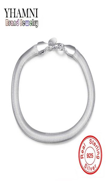 

yhamni 100% original jewelry s925 stamp solid silver bracelet new trendy 925 silver chain bracelet for women and men h1644944344, Golden;silver