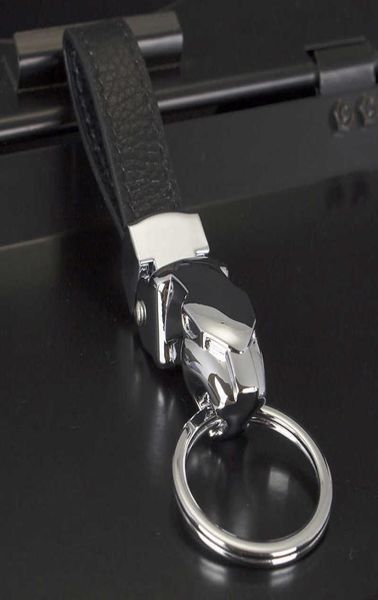 

men leather keychain gifts jaguar car key chain stainless key ring metal keychains men jewelry g10191880380, Silver
