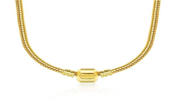 

45cm 4 styles 925 silver plated necklace chain with clasp fit european beads necklace with logo diy1191522