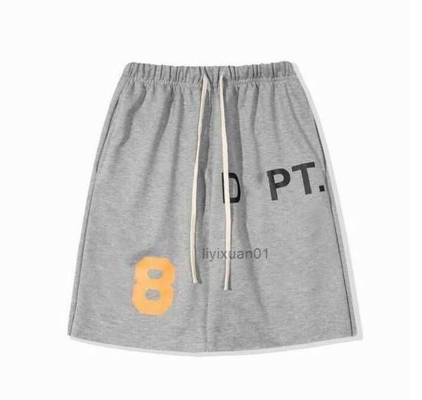 

men's shorts american fashion brand galleryes depts hand-painted splash printing pure cotton terry fog high street 5-point casual pants, White;black