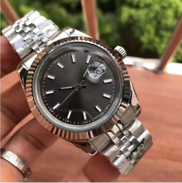 

mens watches 126334 41mm calendar romen numberal bule dial silver jubilee bracelet mechanical automatic wristwatches original box, Slivery;brown