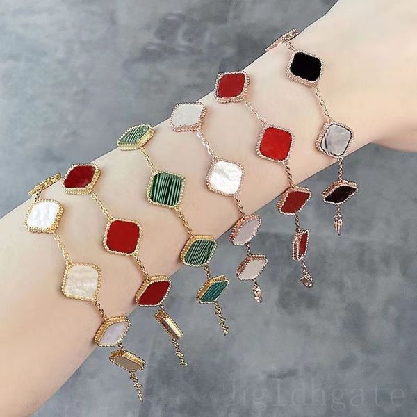 

jewlery designer for women mens luxury bracelets gold plated trendy four leaf valentine s day gifts clover jewelry fashion mens bracelet mul, Golden;silver