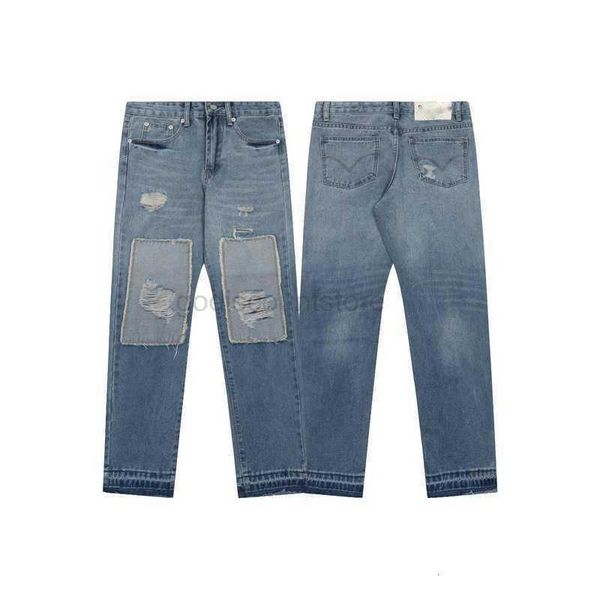 

men's jeans wonmen designer los angeles autumn high street fashion broken patch cloth couple pants dept, Blue