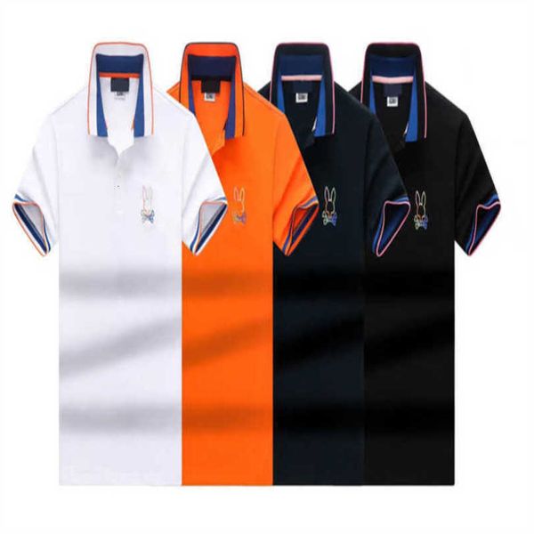 

23ss psychos polo shirt designer mens t-shirts casual bunnys t polos summer slim skull rabbit print sailor neck tees short sleeve 9l9v, White;black