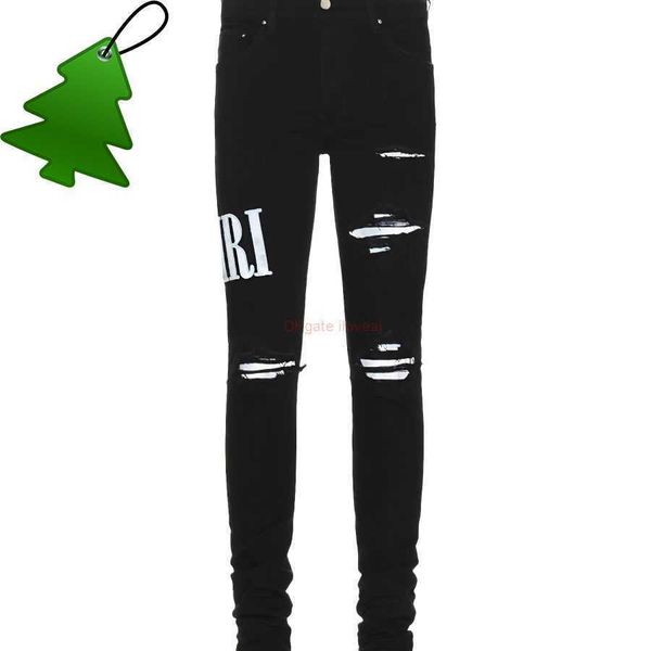 

designer clothing amires jeans denim pants amies store trend brand jeans men distressed ripped skinny motocycle biker rock hip hop pant fash, Blue