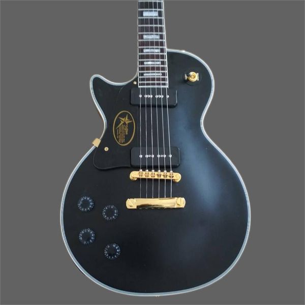 

left hand classic matte black custom electric guitar