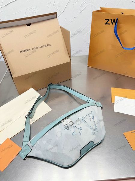 

luxury designers waist bags m22576 abyss blue discovery bumbag aquagarden canvas belt bag crystal blue waterdrop effect shoulder b284p