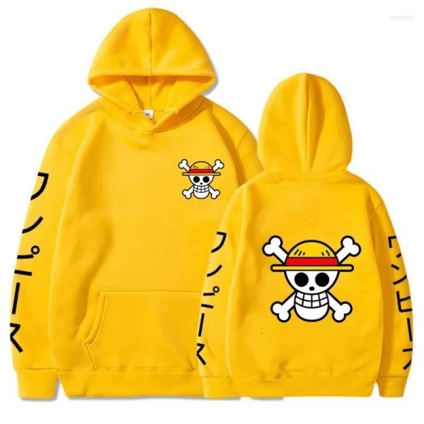 

one piece anime men's hoodies sweatshirts men's one piece luffy fleece hoodie, Black