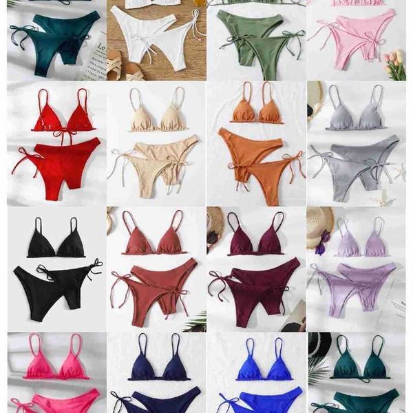 

mingyi new multi color bikini solid split swimwear three piece set fashion bikini swimwear for womenswimwear for women, White;black