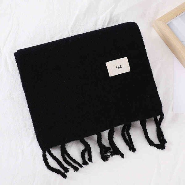 

egg korean dongdamen solid color knitted wool scarf korean autumn and winter versatile thickened warm tassel shawl 1lp3s, Blue;gray