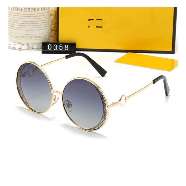 

new designer fd sunglasses pattern counter packaging luxury brand men womens polarized strong travel light uv proof gradient sunglass, White;black
