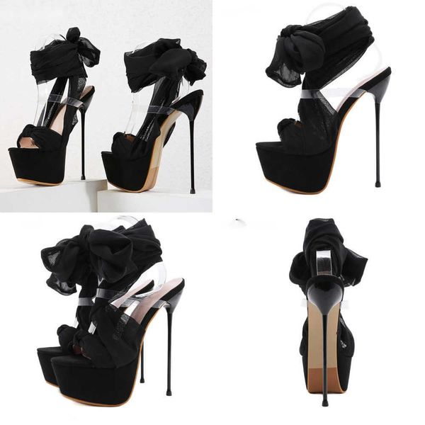 

summer sandals rome ladies lace-up thin high heels open toe party gladiator ankle strap fashion platform shoe black 230511