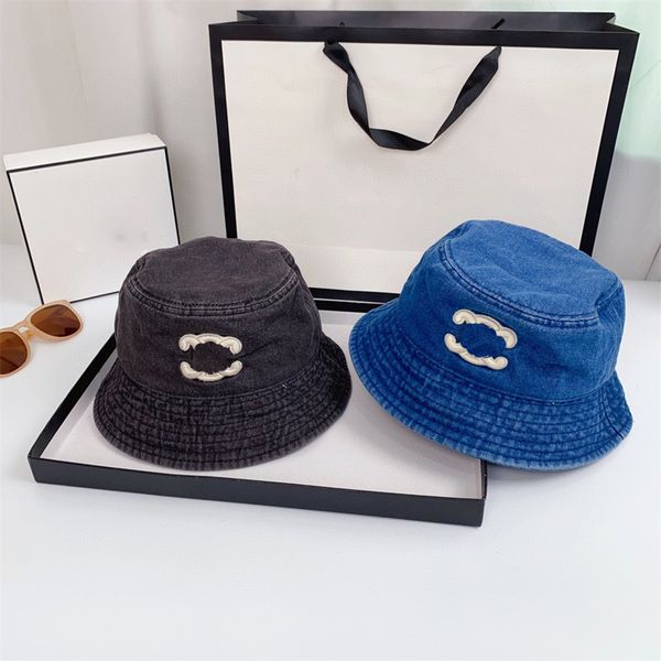 

ball caps mens multicolour reversible canvas bucket hat with strap fashion designers caps hats women summer fitted beach bonnet beanie casqu, Blue;gray