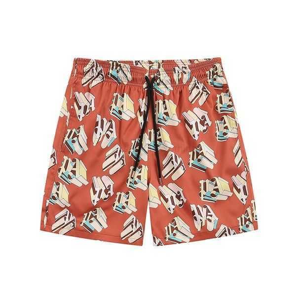 

2023 designer palm men's shorts wide leg print cotton jersey shorts with all-over print drawstring at the waist casual summer beach des, White;black