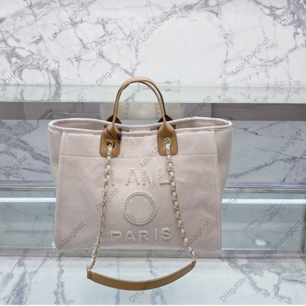 

deauville beach channel tote bag shopping nylon women's mens canvas shoulder crossbody handle chain fashion large wholesale handbag bag